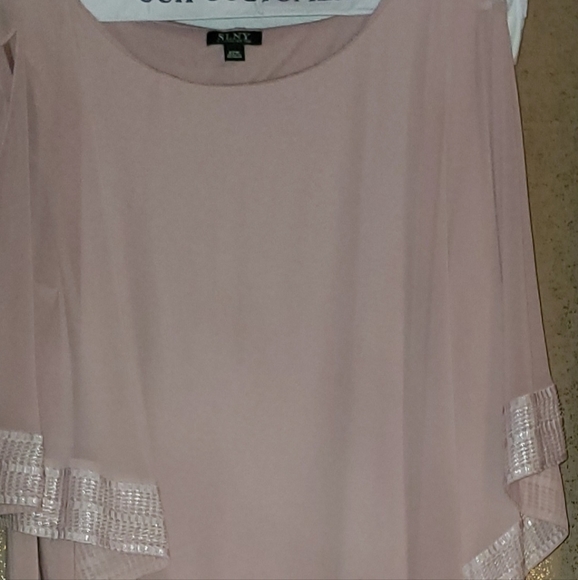 Jersey Sheath Dress and Metallic-Trimmed CapeletSL FASHIONS - Picture 6 of 7